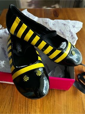 Funtasma Black & Yellow Bee-Stripe Mary Jane Flats for Kids